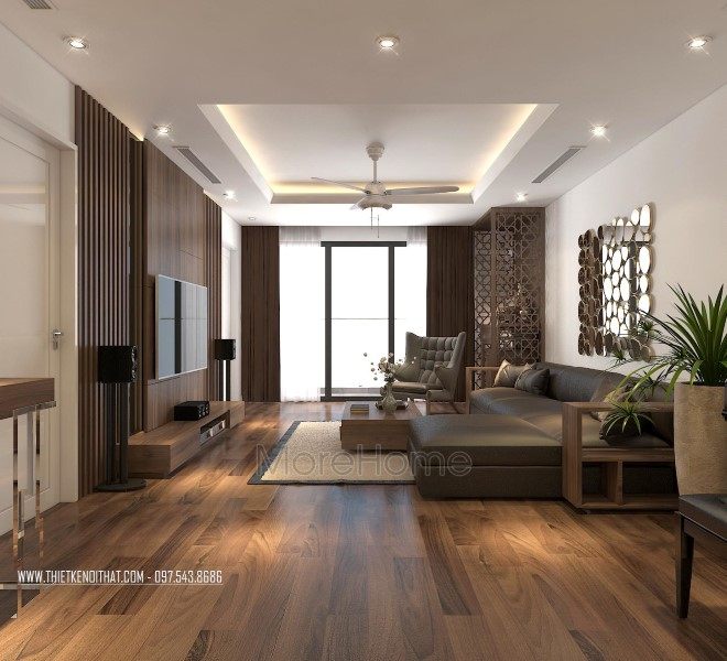 Thiết kế nội thất phòng khách chung cư Imperia Garden 203 Nguyễn Huy Tưởng Thanh Xuân Hà Nội